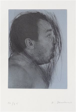 Arnulf Rainer (Baden bei Wien 1929) Autoritratto;Incisione, 53,5 x 37,5 cm...