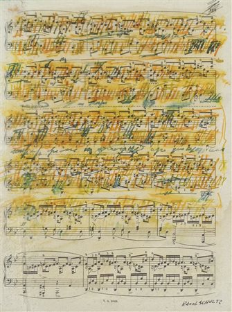 Raoul Schultz (Lero 1931 – Venedig/Venezia 1971) Senza titolo;Tecnica mista...