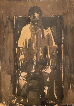 Giuliano Vangi (* 1931) Senza titolo, 1964;China acquerellata su carta...