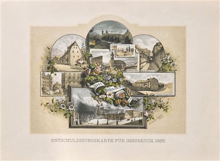 - Biglietto di esenzione dagli auguri di Innsbruck, 1885;Litografia, 33 x 44...