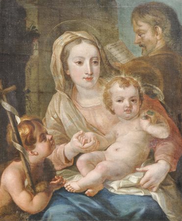 Italienischer Maler um 1700/Pittore italiano del 1700 ca. Sacra famiglia;Olio...