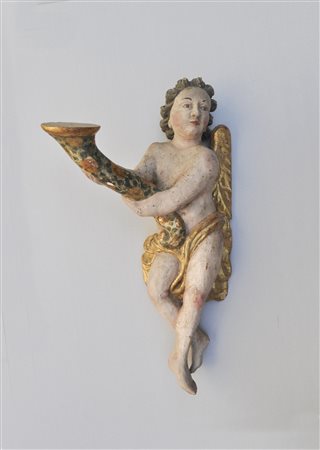- Coppia di angeli barocchi, XVIII sec.;Legno dipinto, altezza 66 cm...