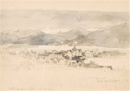 Tony Grubhofer (Innsbruck 1854 – 1935) Lago in Austria, 1920;China...