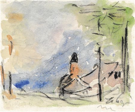 Josef Mahlknecht (Bozen/Bolzano 1886 – Meran/Merano 1953) Cappella davanti a...