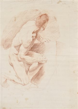 Künstler des 18. Jh./Artista del XVIII sec. Nudo maschile;Sanguigna, 57,8 x...