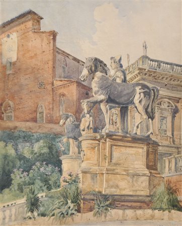 Franz Alt (Wien/Vienna 1824 – 1914) Il campidoglio a Roma, 1883;Acquerello,...