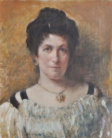 Orazio Gaigher (Levico 1870 – Meran/Merano 1938) Ritratto femminile;Olio su...