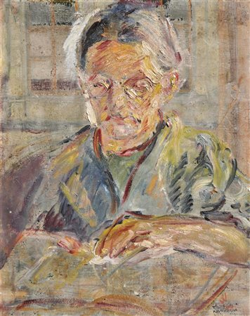 Wilhelm Kaufmann (Wien/Vienna 1895 – 1975) Mia madre, 1919;Olio su cartone,...