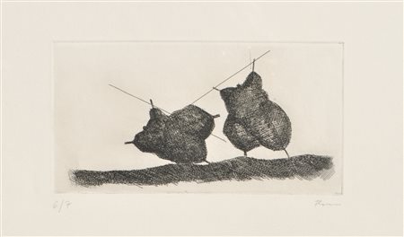 Paul Flora (Glurns/Glorenza 1922 – Innsbruck 2009) La lotta;Acquaforte, 11,5...