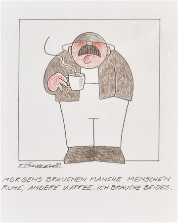 Pepi Tischler (* Latsch/Laces 1942) Schnauzer – Morgens brauchen manche...