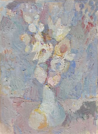 Wilfried Kirschl (Wörgl 1930 – Innsbruck 2010) Fiori con frutto;Olio su tela,...