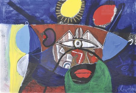 Riccardo Schweizer (Mezzano 1925 – Casez 2004) Fantasia;Olio su tela, 50 x 70...