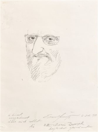 Ernst Fuchs (Wien/Vienna 1930 – 2015) Autoritratto, 1988;Matita, 38,5 x 28,7...