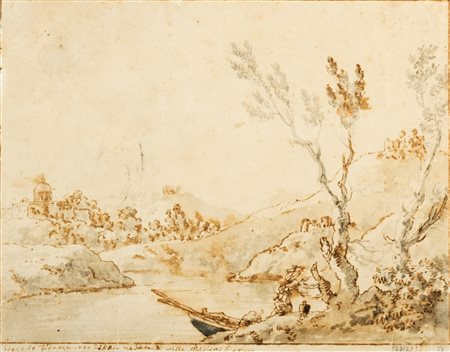 Gregorio  Fidanza (Collevecchio 1754-Roma 1823)  - Veduta di Villa Mellini a Roma