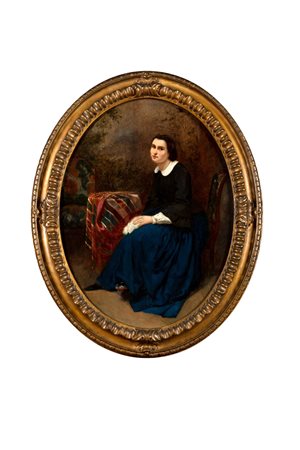 Scuola italiana, secolo XIX - Ritratto di donna seduta