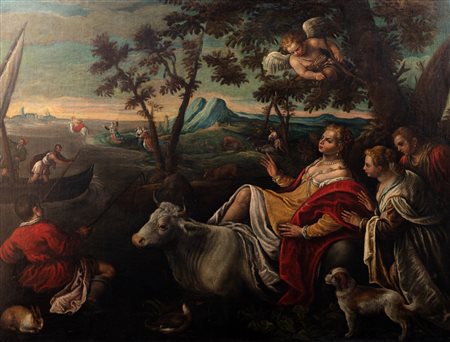 Cerchia di Francesco Bassano (Bassano del Grappa 1549-Venezia 1592) - Ratto di Europa