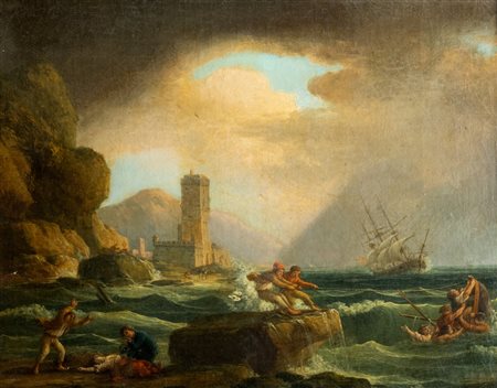 Jean-Michel Diebolt (1779-1824)  - Marina in tempesta