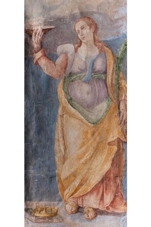 Scuola romana, fine secolo XVI - Santa Lucia; e Santo vescovo