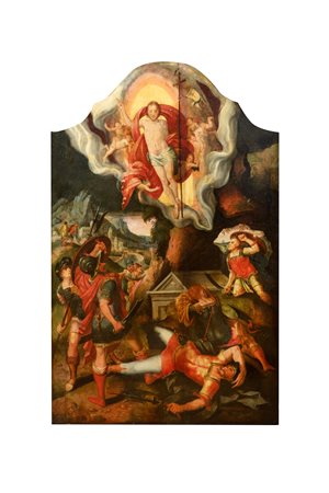 Jan van Scorel (Alkmaar 1495 - Utrecht 1562) e bottega - Resurrezione di Cristo