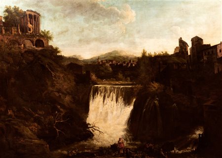 Pittore fiammingo attivo a Roma, secolo XVIII - Le cascate di Tivoli