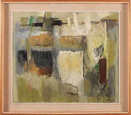 Ilario Rossi (Bologna 1911 - 1994), “Case di primavera”.