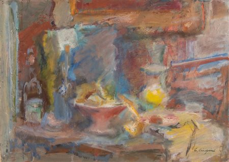 Carlo Crispini (Pontelagoscuro 1902 - Bologna 1982), “Natura morta”.