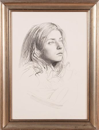 Pietro Annigoni (Milano 1910 - Firenze 1988), “Volto femminile”.