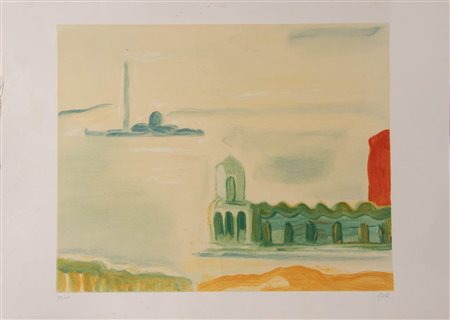 Virgilio Guidi (Roma 1891 - Venezia 1984), “L'isola di San Giorgio e punta della Dogana,