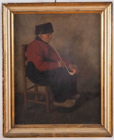 Wilhelm Gdanietz (Mainz 1893 - Düsseldorf 1969), “Fumatore di pipa”.