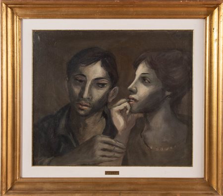 Domenico Purificato (Fondi 1915 - Roma 1984), “Due figure”.