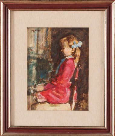 Cesare Peruzzi (Montelupone 1894 - Recanati 1995), “Fanciulla seduta”.