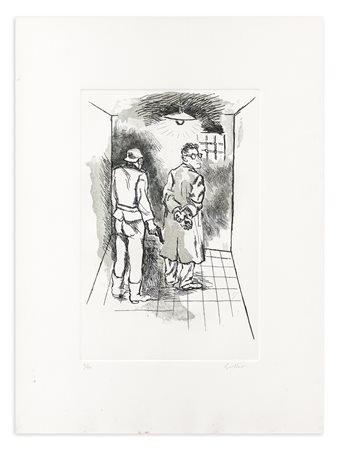 RENATO GUTTUSO (1912-1987) - Testa o croce - Di colpo arriva la morte, 1972