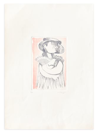 GIUSEPPE MIGNECO (1908-1997) - Signora con ventaglio, 1971