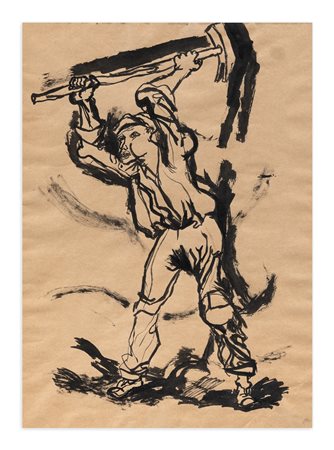 RENATO GUTTUSO (1912-1987) - Senza Titolo (Il minatore), anni '50