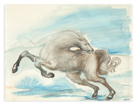 ALIGI SASSU (1912-2000) - " cavallo rampante"