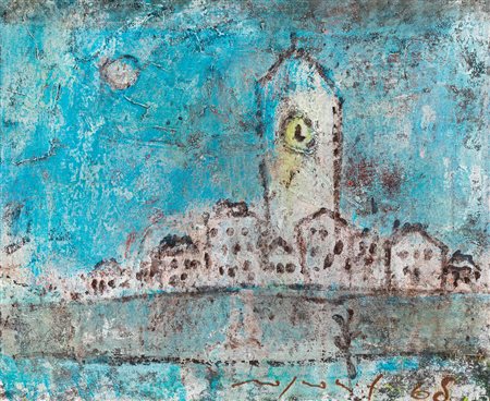 FRANCO ROGNONI (1913-1999) - Paese azzurro, 1968