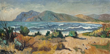ALFREDO D'ANGELO (1903-1986) - Marina lunga a Portoferro (Sardegna), 1972