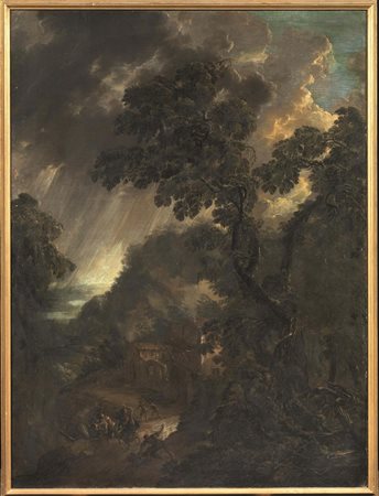 Scuola genovese, secc. XVII-XVIIIPAESAGGIO CON TEMPESTAolio su tela, cm...