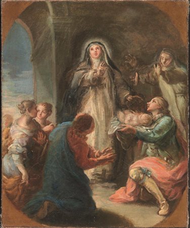 Pietro Bianchi(Roma 1694-1740)SANTA AGNESE DA MONTEPULCIANO RISANA UN...