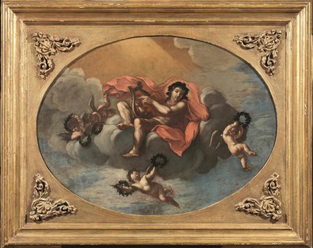 Scuola Italia meridionale, sec. XVIIIAPOLLO CON PUTTIolio su tela, cm...