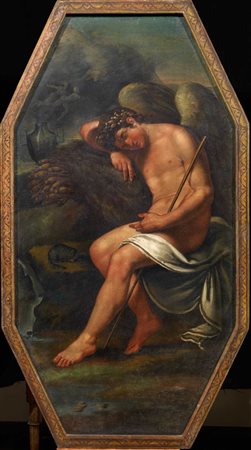 Scuola emiliana, fine sec. XVIIIHYPNOSolio su tela ottagonale, cm 138x72