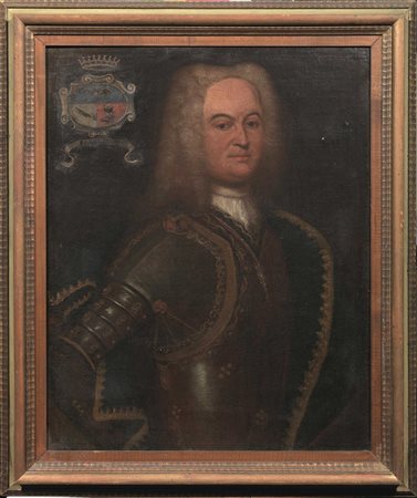 Scuola veneta, inizi sec. XVIIIRITRATTO DI GENTILUOMO IN ARMATURAolio su...