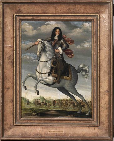 Cerchia di Frans Luycks, sec. XVII RITRATTI EQUESTRI DI GENTILUOMINI coppia...