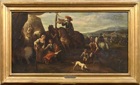 Attribuiti a Cornelis de Wael(Anversa 1592 – Roma 1667)CAVALIERI E...