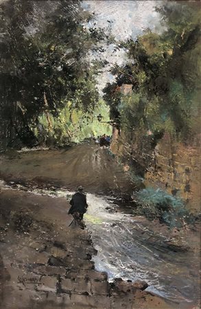 Casciaro Giuseppe (Ortelle, LE 1863 - Napoli 1941)Paesaggio 1913