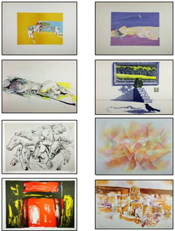 BLOCCO DI 8 GRAFICHE “Senza titolo” 