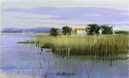CANCOGNI AGOSTINO Lucca 1950 “Sul lago” 
