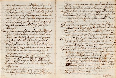 Astrologia - Fisionomia - Cabala - Agrippa, Livio - Manoscritto su carta, con cinque testi italiani storici e astronomici. Italia, seconda metà del XVII secolo