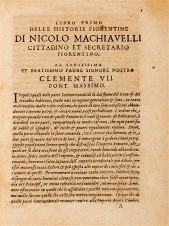 Machiavelli, Niccolò - Tutte le Opere di Nicolo Machiavelli cittadino et secretario Fiorentino, divise in V parti et di nuovo con somma accuratezza ristampate