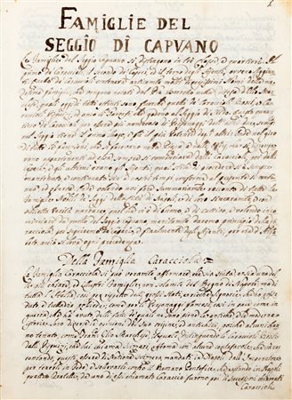 Manoscritti - Napoli - Esame della Nobiltà napoletana